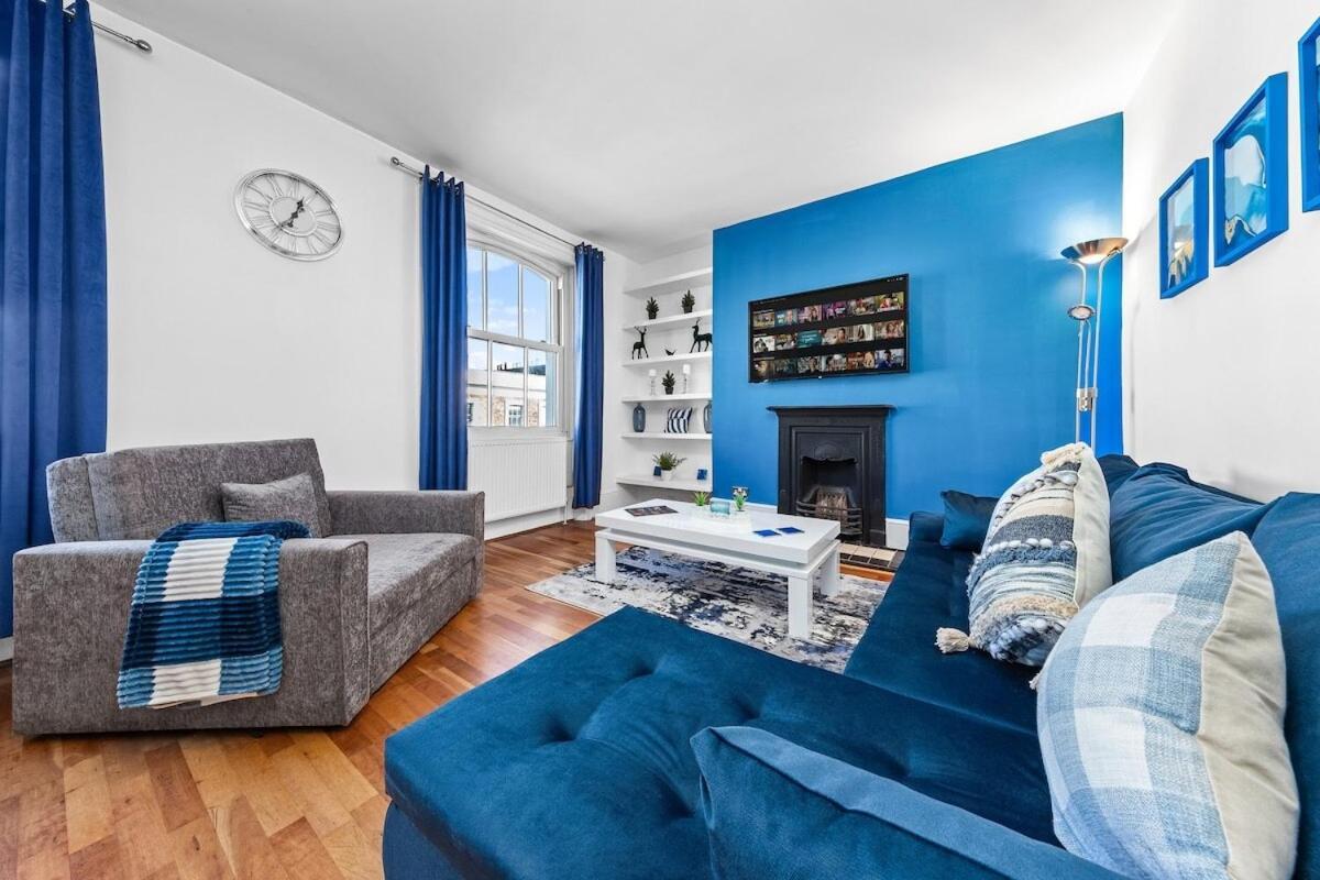 Balcony Blue Theme 1 Bedroom Central London Luxury Flat Near Hyde Park! Accommodates Up To 6! Double Sofa Bed And Next To Station! Ngoại thất bức ảnh