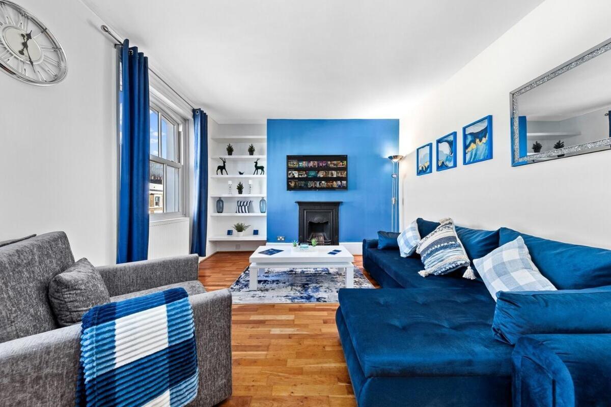 Balcony Blue Theme 1 Bedroom Central London Luxury Flat Near Hyde Park! Accommodates Up To 6! Double Sofa Bed And Next To Station! Ngoại thất bức ảnh