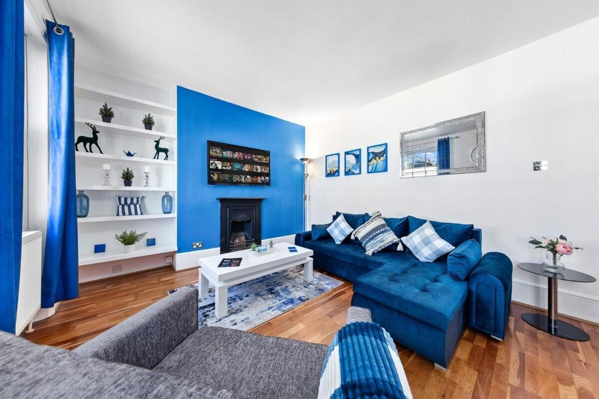 Balcony Blue Theme 1 Bedroom Central London Luxury Flat Near Hyde Park! Accommodates Up To 6! Double Sofa Bed And Next To Station! Ngoại thất bức ảnh